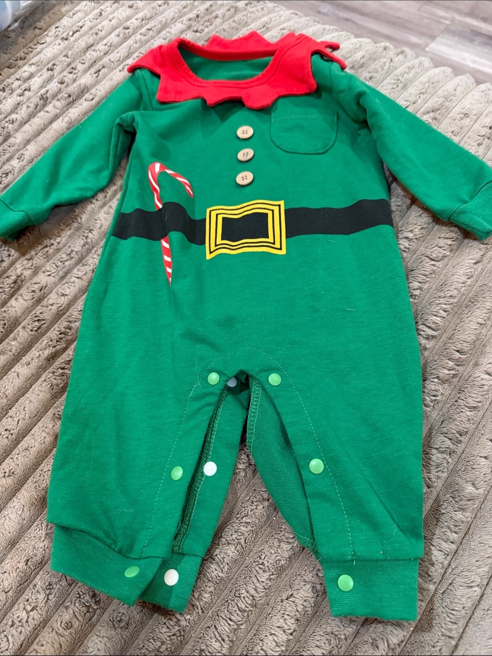 Kids Green Elf Costume One-Piece Romper